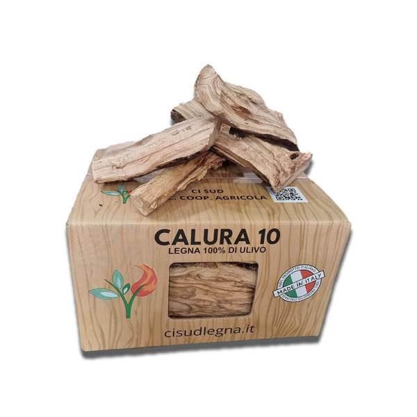 CALURA 10 – Scatola di legna da ardere di Olivo 10 kg